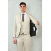 IM200 - Men's Cream Tailored Fit Wedding 3 Piece Suit