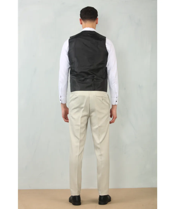 IM200 - Men's Cream Tailored Fit Wedding 3 Piece Suit