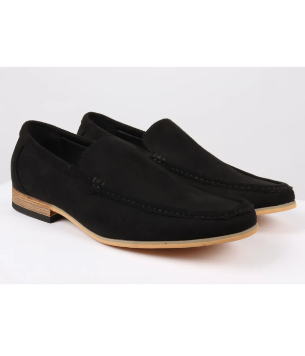 Men's Slip On Black Lightweight Suede Loafers