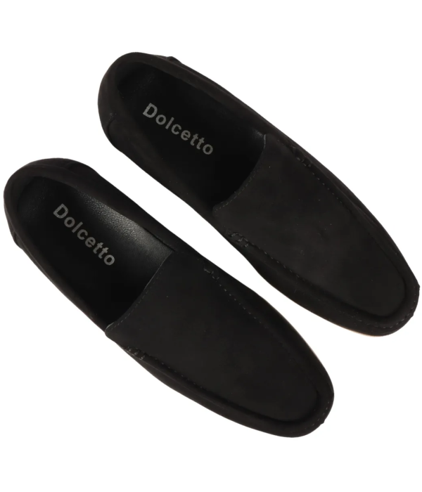 Men's Slip On Black Lightweight Suede Loafers