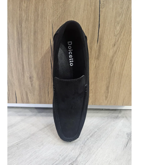 Men's Slip On Black Lightweight Suede Loafers