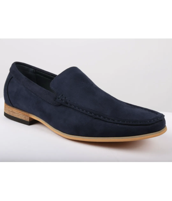 Men's Slip On Navy Lightweight Suede Loafers