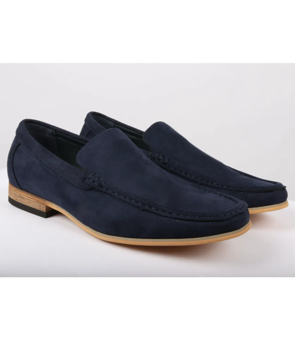 Men's Slip On Navy Lightweight Suede Loafers
