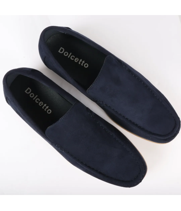 Men's Slip On Navy Lightweight Suede Loafers