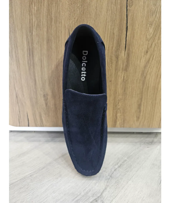 Men's Slip On Navy Lightweight Suede Loafers