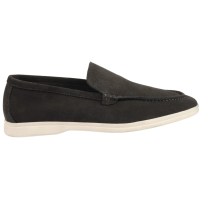 Men's Suede Black Slip On Comfort Fit Loafers