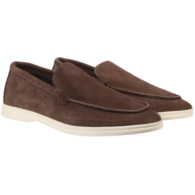 Men's Suede Brown Slip On Comfort Fit Loafers