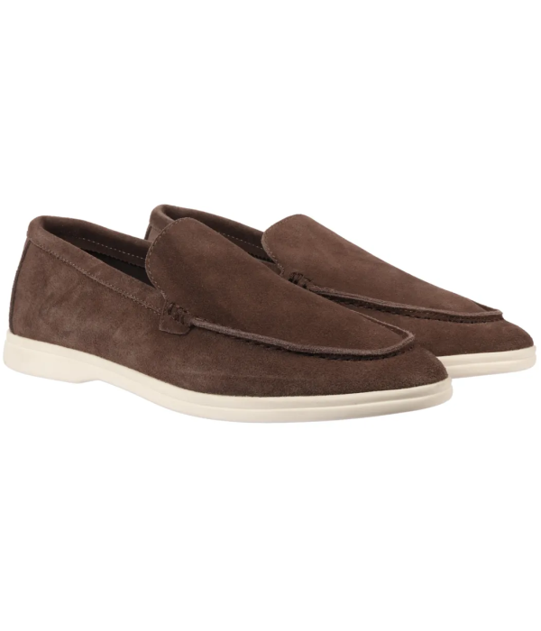 Men's Suede Brown Slip On Comfort Fit Loafers