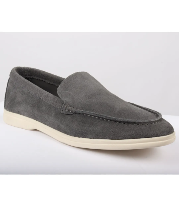 Men's Suede Grey Slip On Comfort Fit Loafers