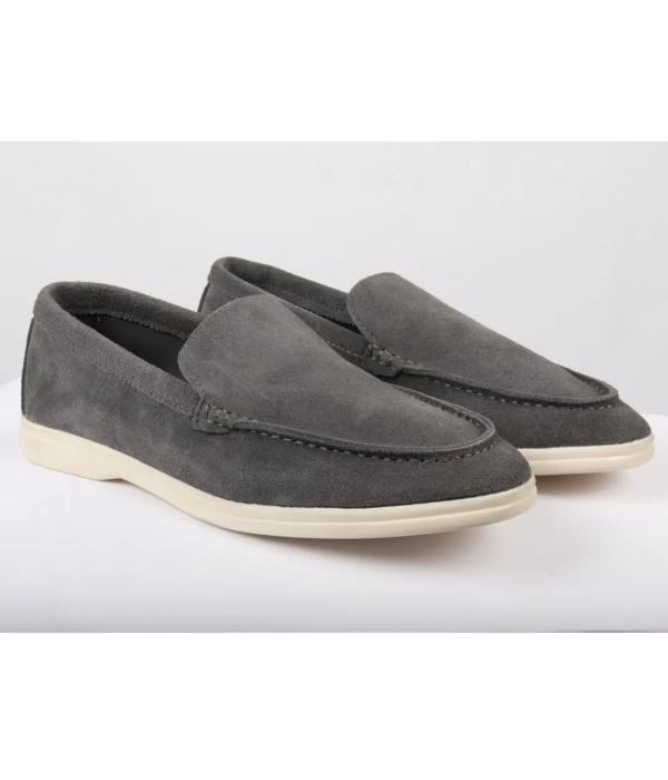 Men's Suede Grey Slip On Comfort Fit Loafers