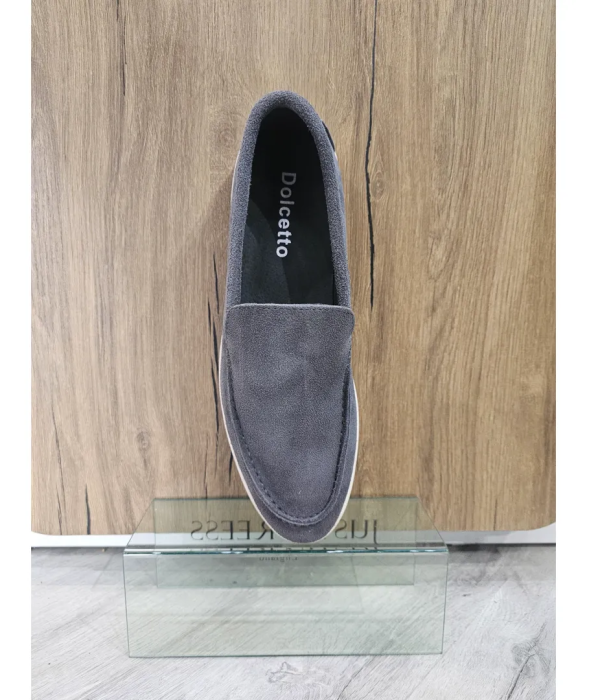 Men's Suede Grey Slip On Comfort Fit Loafers