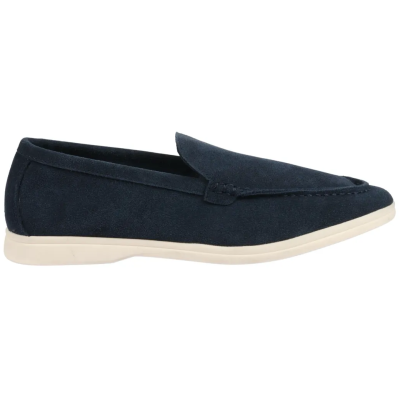 Men's Suede Navy Slip On Comfort Fit Loafers