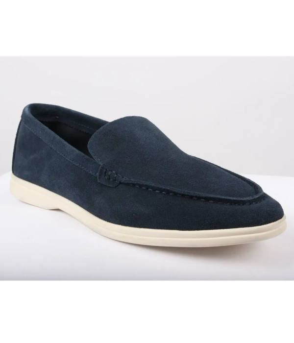 Men's Suede Navy Slip On Comfort Fit Loafers