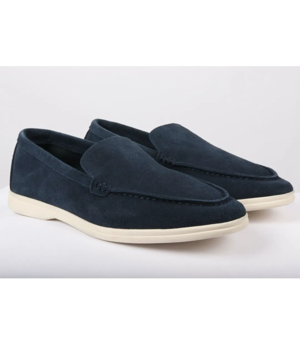 Men's Suede Navy Slip On Comfort Fit Loafers