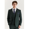 Regent - Men's Green 3 Piece Prince Of Wales Checked Suit