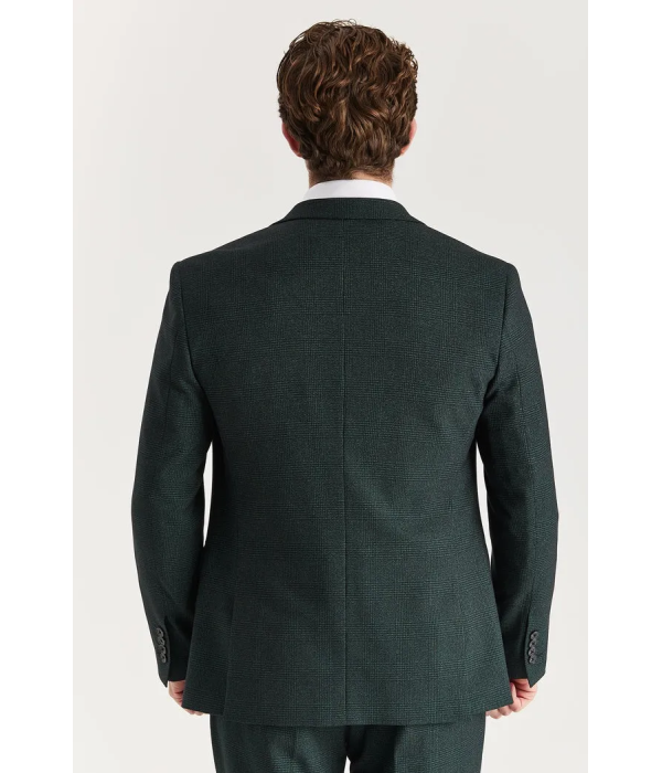 Regent - Men's Green 3 Piece Prince Of Wales Checked Suit