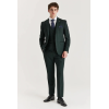 Regent - Men's Green 3 Piece Prince Of Wales Checked Suit