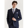 Regent - Men's Navy 3 Piece Prince Of Wales Checked Suit