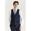 Regent - Men's Navy 3 Piece Prince Of Wales Checked Suit