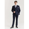 Regent - Men's Navy 3 Piece Prince Of Wales Checked Suit