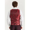 Regent - Men's Wine 3 Piece Prince Of Wales Checked Suit