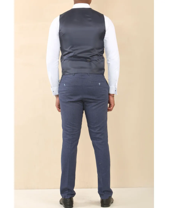 TP-24 - Men's Navy 3 Piece Linen Summer Wedding Suit