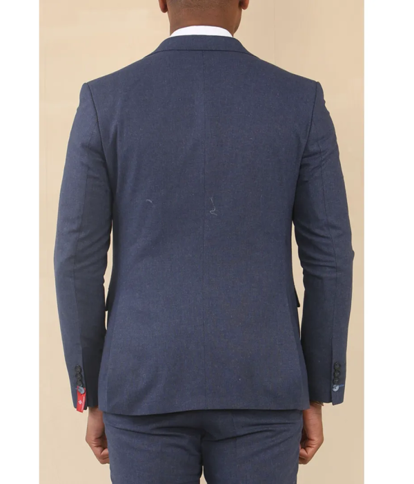 TP-24 - Men's Navy 3 Piece Linen Summer Wedding Suit
