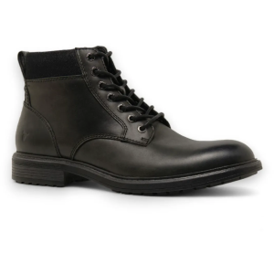 Beau - Men's Black Lace Up Side Zip Leather Chelsea Boots
