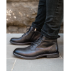Beau - Men's Black Lace Up Side Zip Leather Chelsea Boots