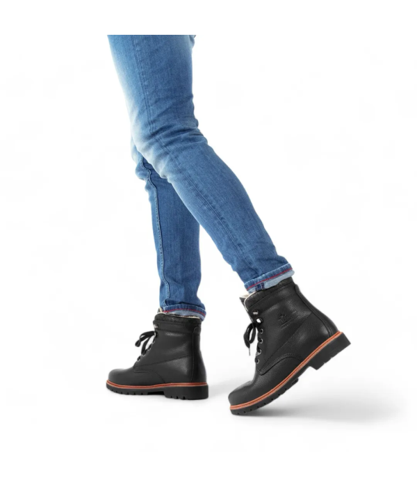 P03 Aviator - Men's Black Leather Ankle Boots