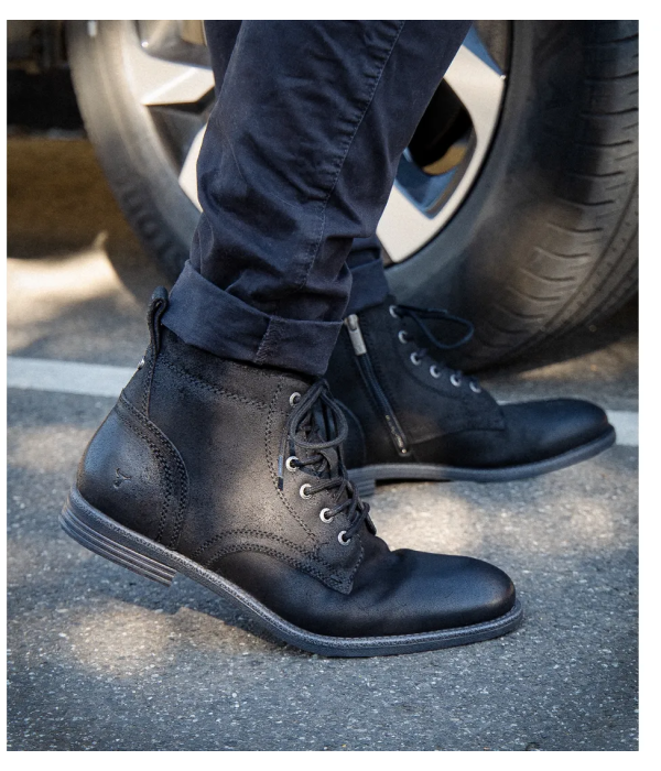 Sebastian - Men's Black Lace Up Leather Desert Boots