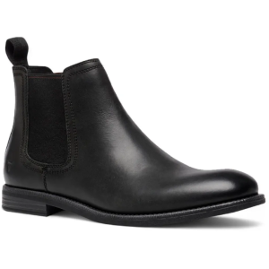 Sergio - Men's Black Slip On Leather Chelsea Boots