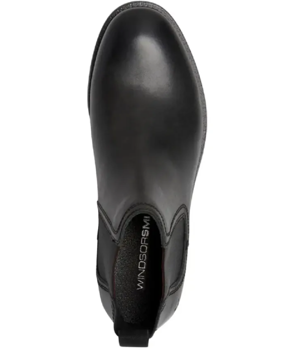 Sergio - Men's Black Slip On Leather Chelsea Boots