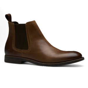 Sergio - Men's Brown Slip On Leather Chelsea Boots