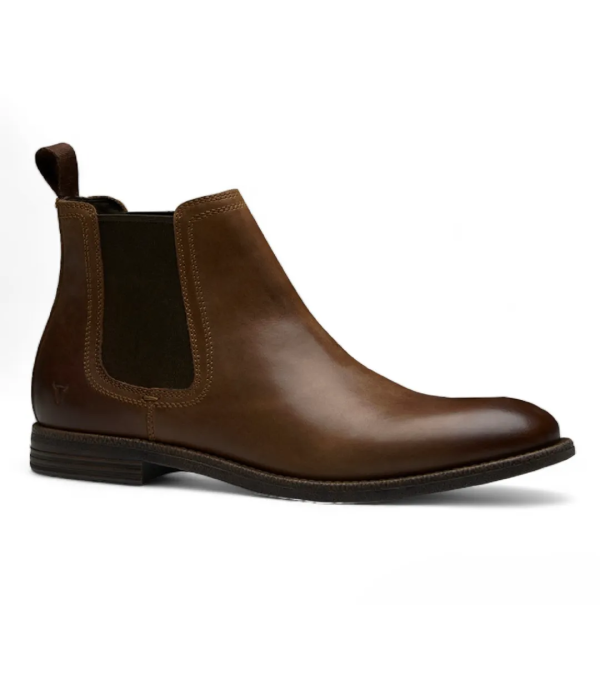 Sergio - Men's Brown Slip On Leather Chelsea Boots