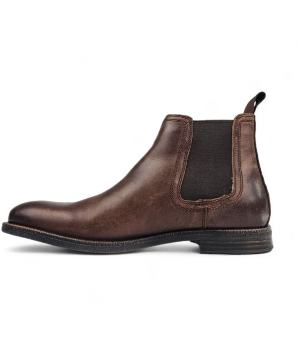 Sergio - Men's Brown Slip On Leather Chelsea Boots