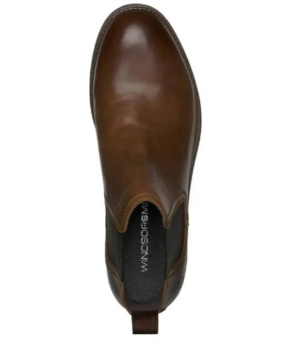Sergio - Men's Brown Slip On Leather Chelsea Boots