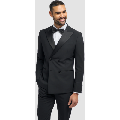Aspen - Men's Black 2 Piece Double Breasted Tuxedo Suit