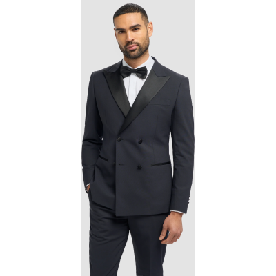 Aspen - Men's Navy 2 Piece Double Breasted Tuxedo Suit