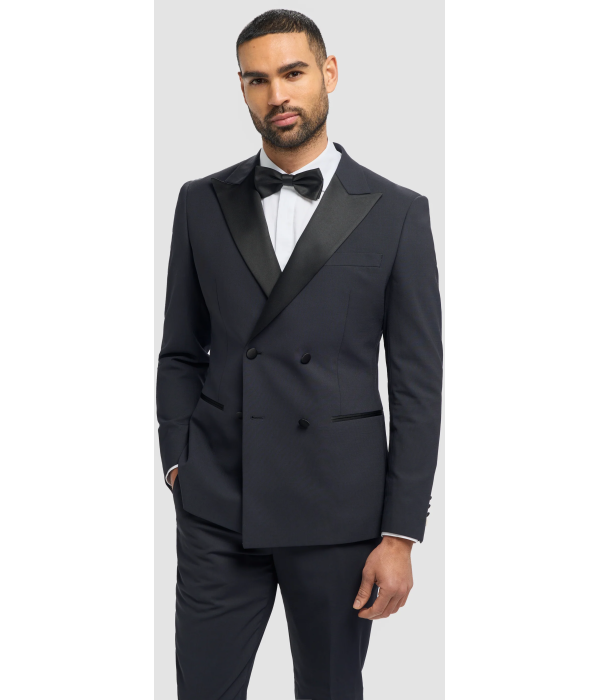 Aspen - Men's Navy 2 Piece Double Breasted Tuxedo Suit
