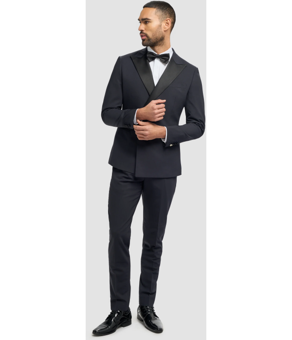 Aspen - Men's Navy 2 Piece Double Breasted Tuxedo Suit