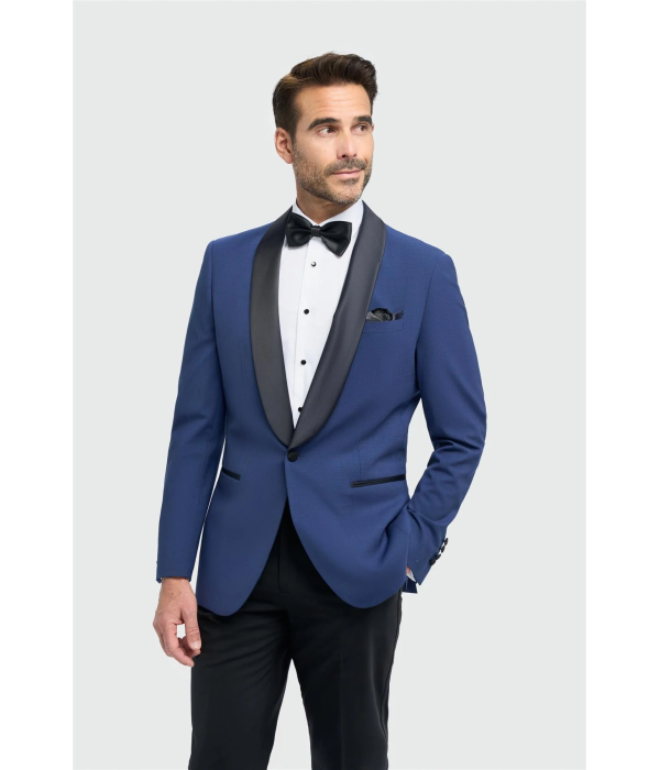 Aspen - Men's Blue 2 Piece Shawl Collar Tuxedo Suit