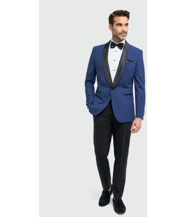 Aspen - Men's Blue 2 Piece Shawl Collar Tuxedo Suit