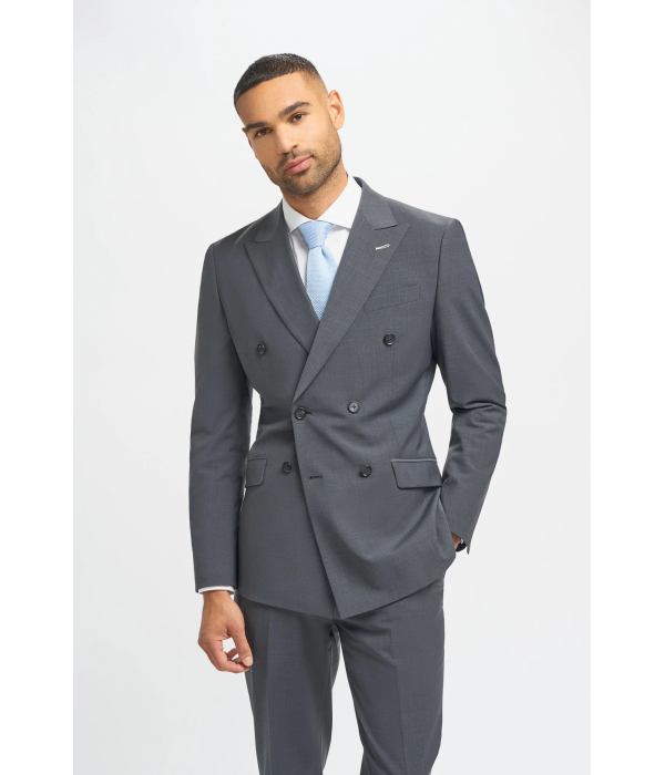 Bond - Men's Charcoal 2 Piece Double Breasted Suit