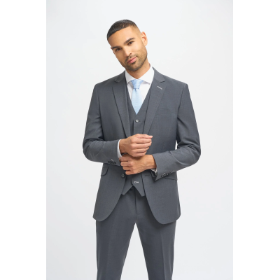 Bond - Men's Charcoal 3 Piece Tailored Fit Suit