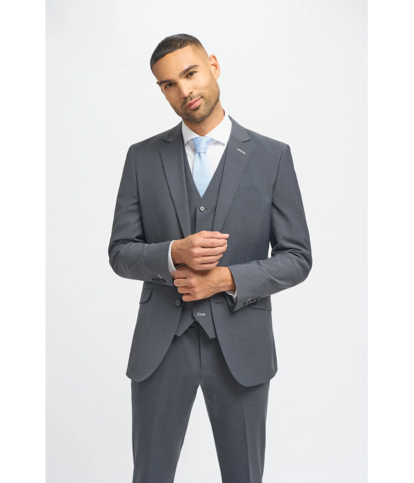 Bond - Men's Charcoal 3 Piece Tailored Fit Suit