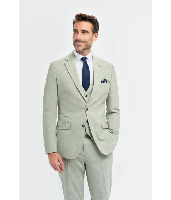 Camden - Men's Sage Green 3 Piece Tailored Fit Suit