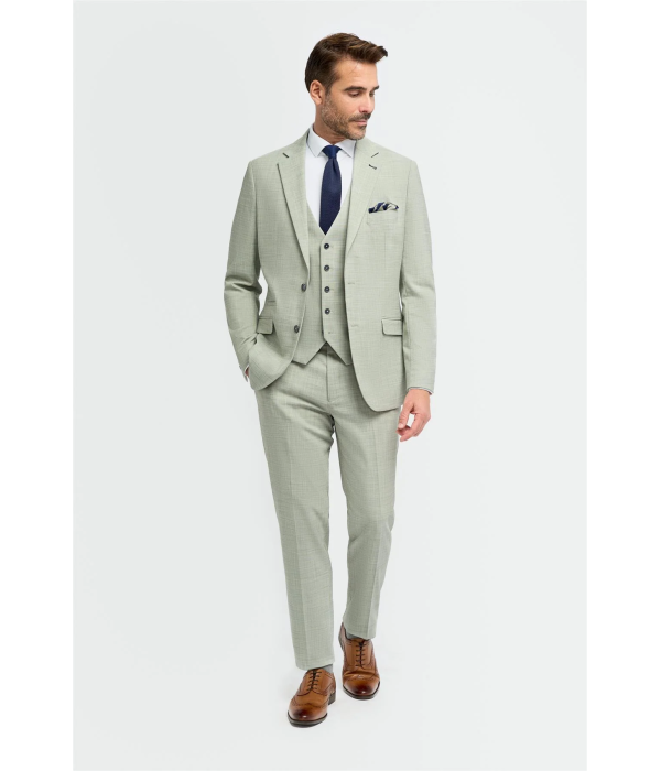 Camden - Men's Sage Green 3 Piece Tailored Fit Suit