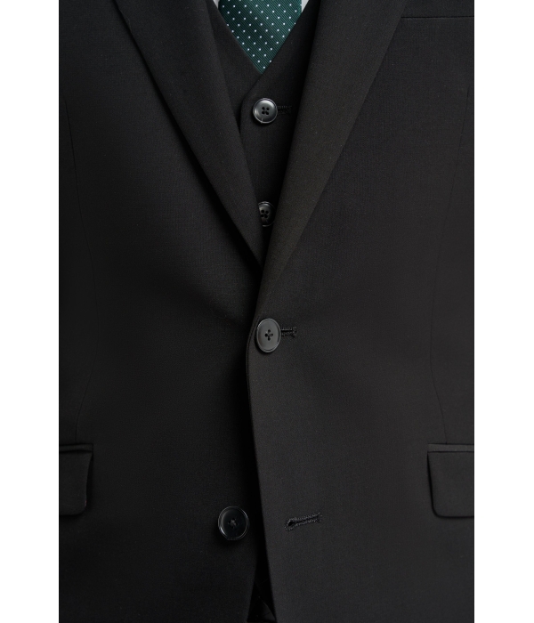 Malibu - Men's Black 3 Piece Tailored Fit Suit