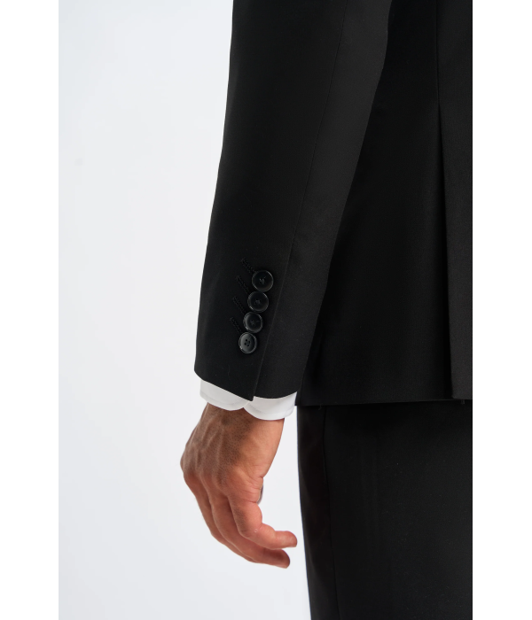 Malibu - Men's Black 3 Piece Tailored Fit Suit